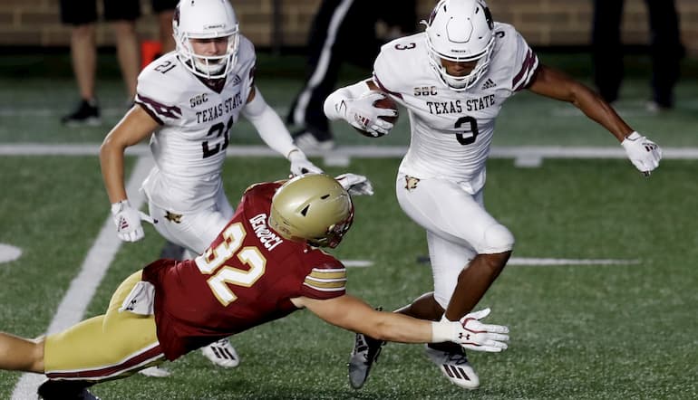 Texas St Boston College Football Michael Dwyer and AP