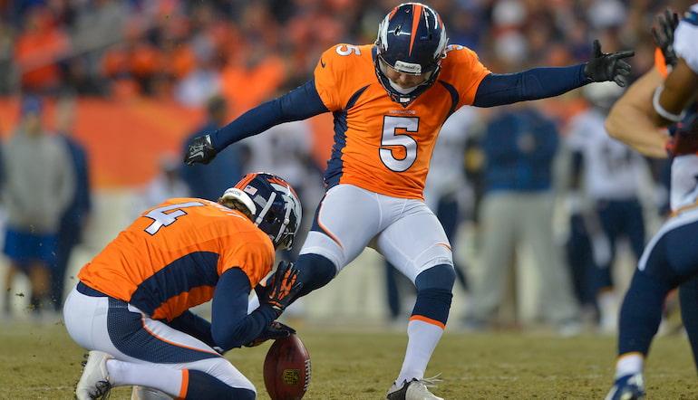 Matt Prater hits a 64-yard field goal, the longest field goal in NFL history