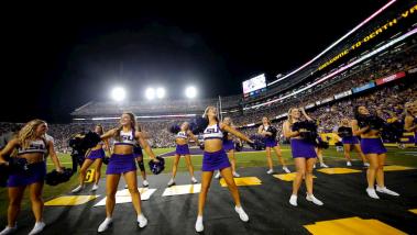 The LSU Cheerleaders are one of the best NCAA cheerleader troops