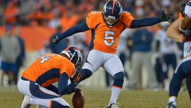 Matt Prater hits a 64-yard field goal, the longest field goal in NFL history