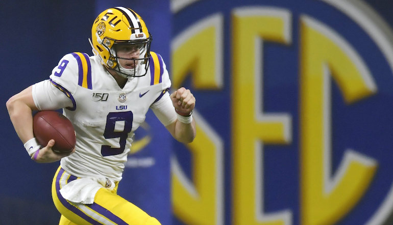 joe burrow lsu tigers peach bowl